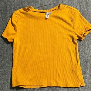 Mustard Yellow Divided Crop Top